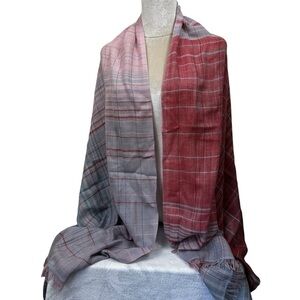 Huge Oversized Summer Scarf Beach Wrap, Pink and Gray